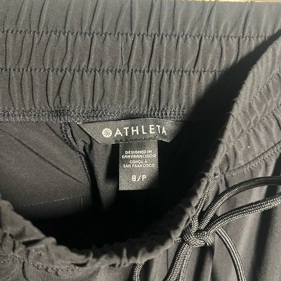 Athleta Black Avenue Wide Leg Cropped Pants Athleisure Travel Lounge - Picture 9 of 11